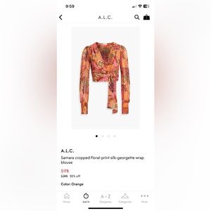 Alc wrapped blouse size 0